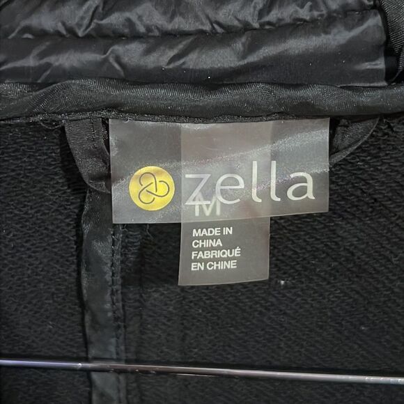 Zella Lilac Black Zip Up Quilted Puffer Hoodie Jacket - Picture 5 of 9